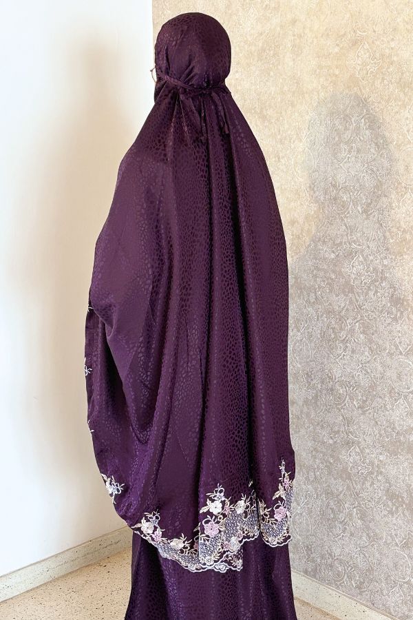 Maxi Floral Prayer Cloth - Aubergine