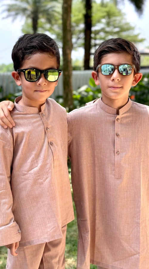 Emir Boys Kurta Set Pink