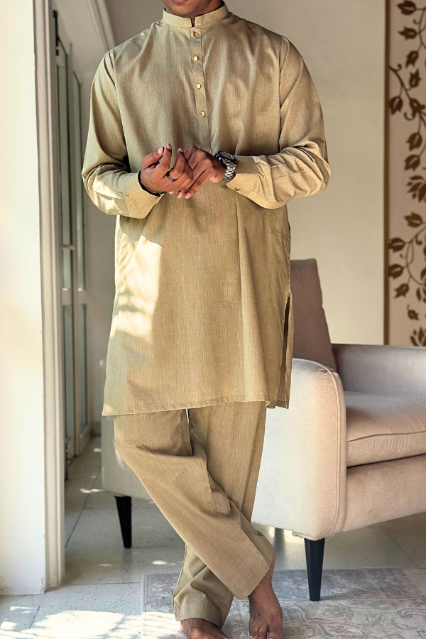 Zyan Kurta Pants - Beige