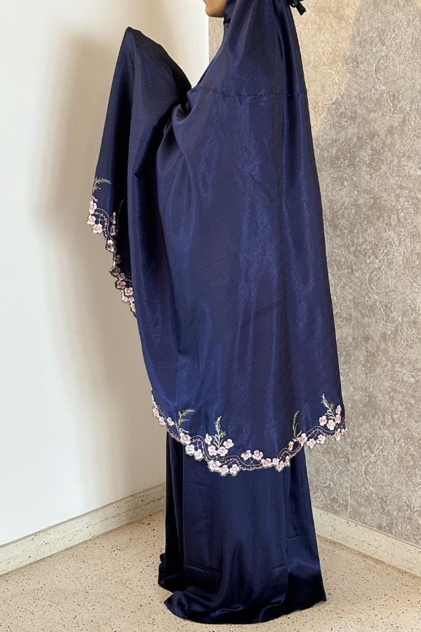 Floral Prayer Cloth - Ink Blue