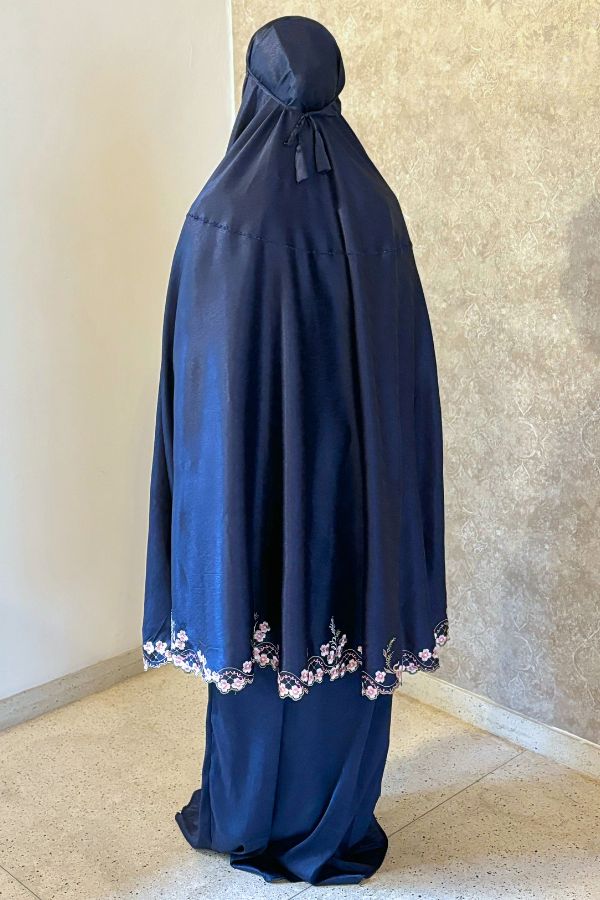 Floral Prayer Cloth - Ink Blue