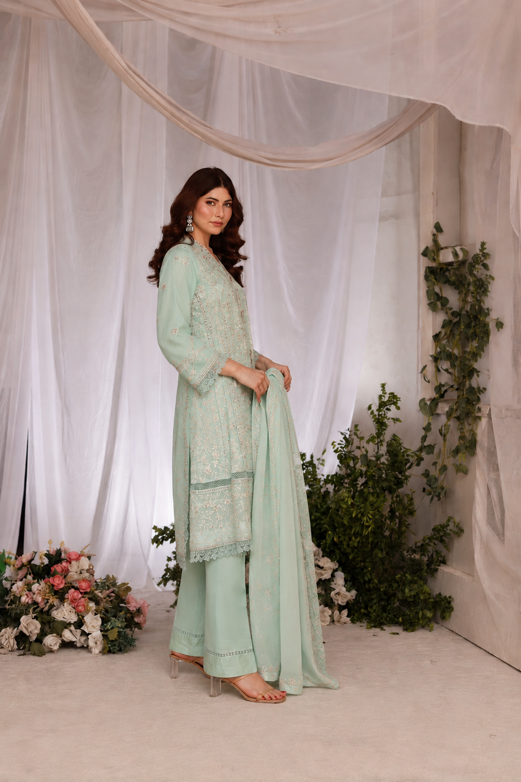 Short Freya 3 Piece Set - Mint
