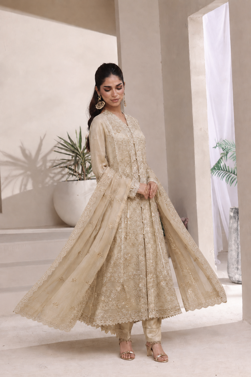 Long Freya 3 Piece Set - Warm Beige