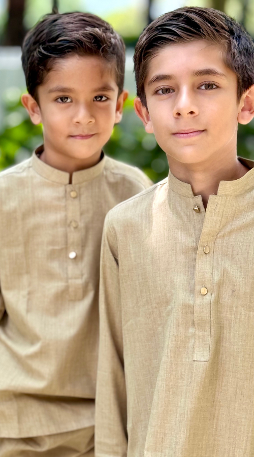 Emir Boys Kurta Set Beige
