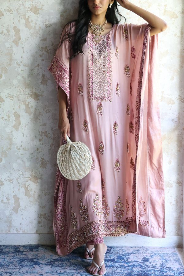Lera Luxe Kaftan - Printed Blush