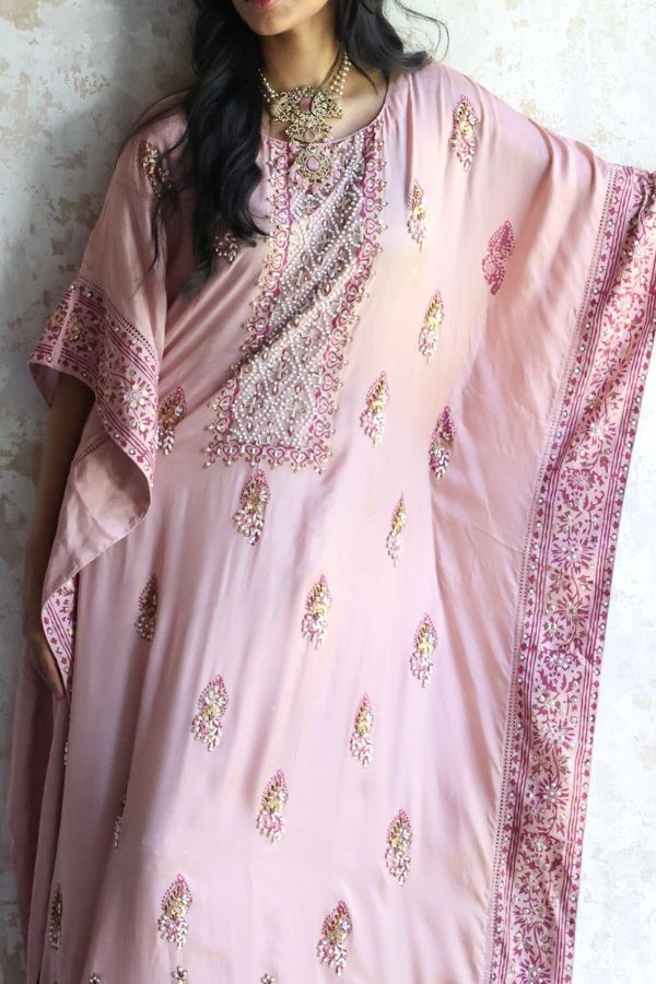 Lera Luxe Kaftan - Printed Blush