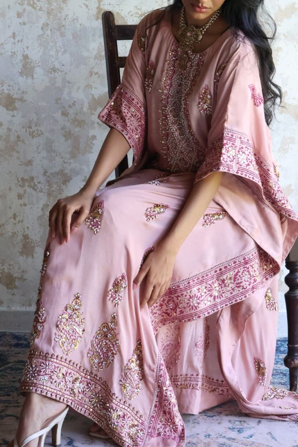 Lera Luxe Kaftan - Printed Blush