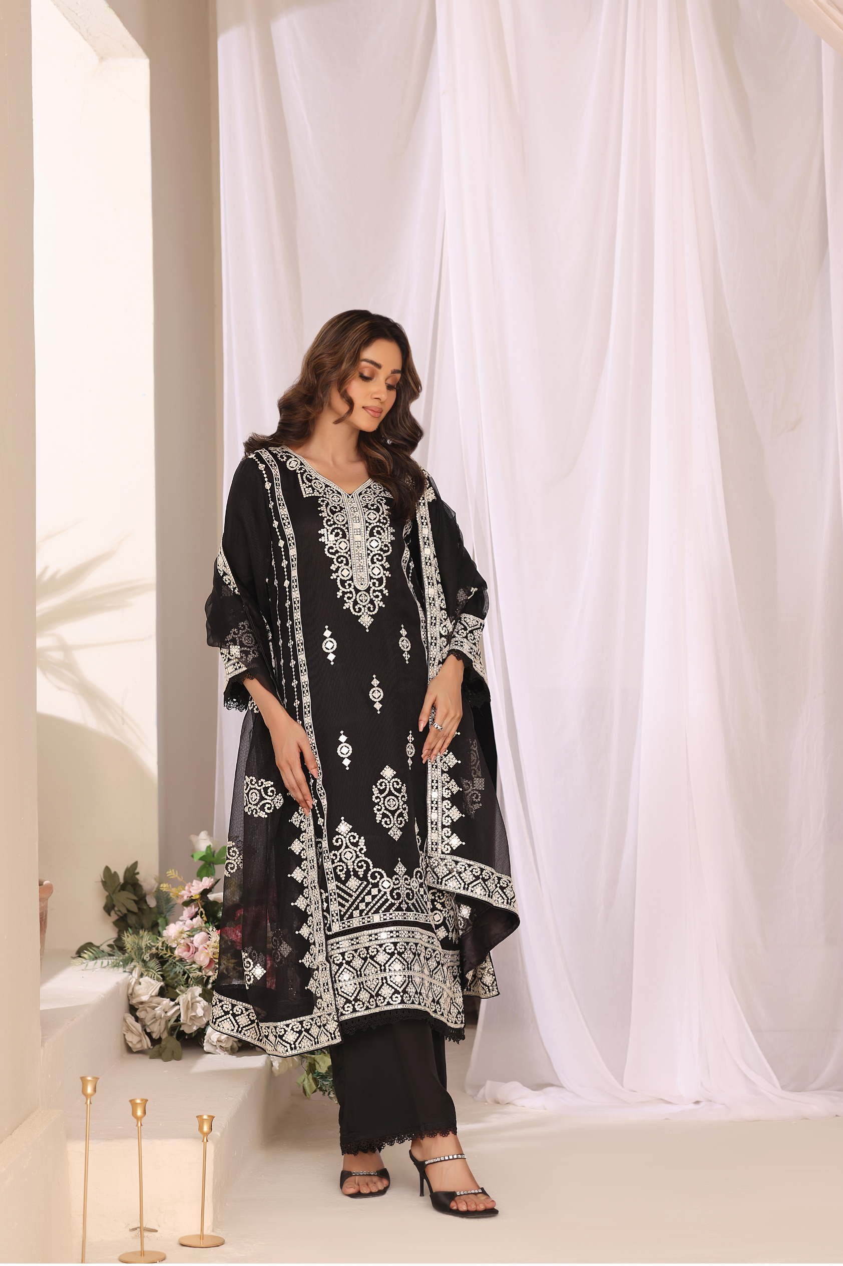 Afra Khadi Set - Black
