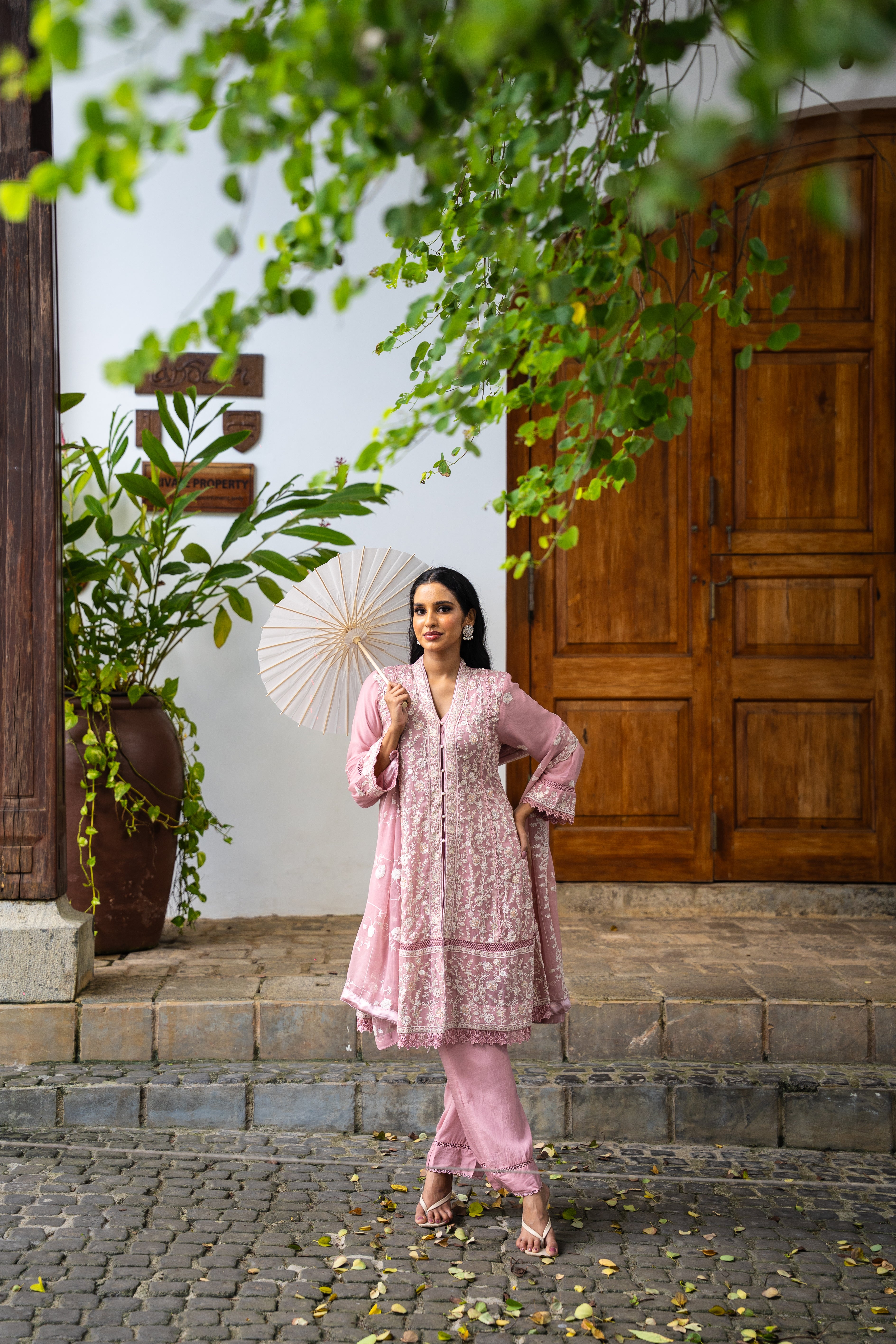 Embellished Short Freya 3 Piece Set - Tea Pink