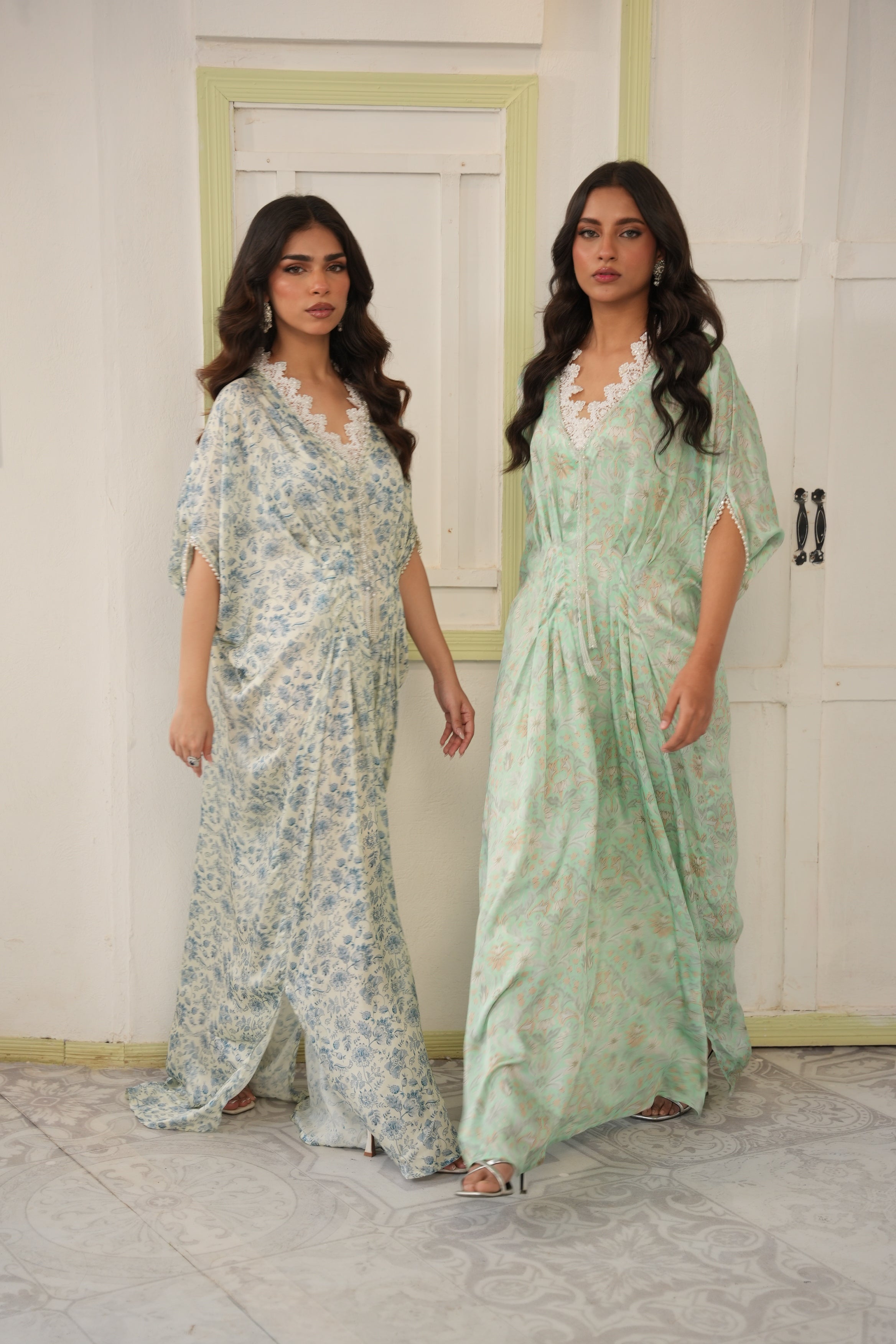 Printed Butterfly Kaftan - Blue