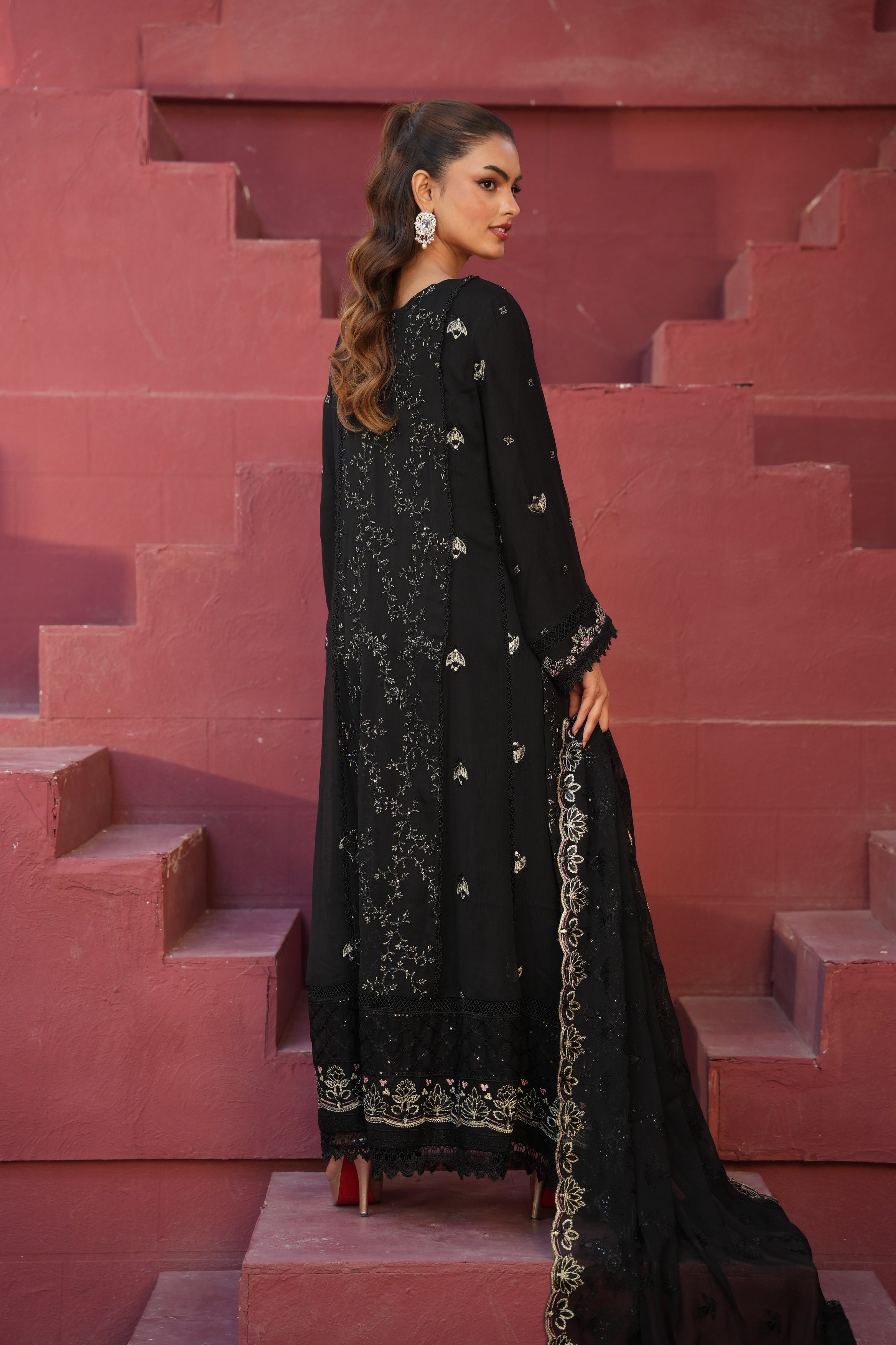 Long Freya 3 Piece Set - Black & Gold