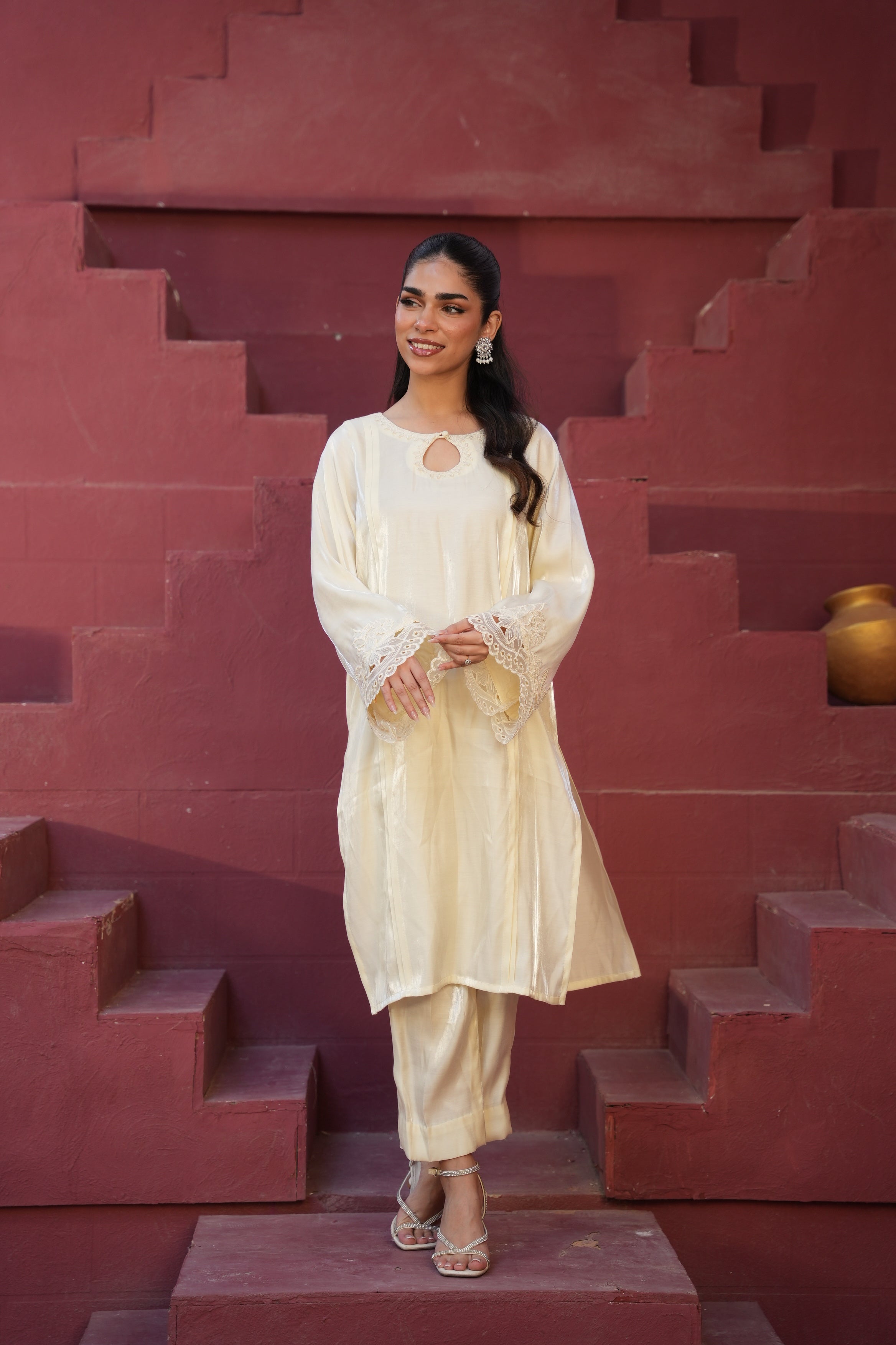 Afsana Co-ord Set - Cream