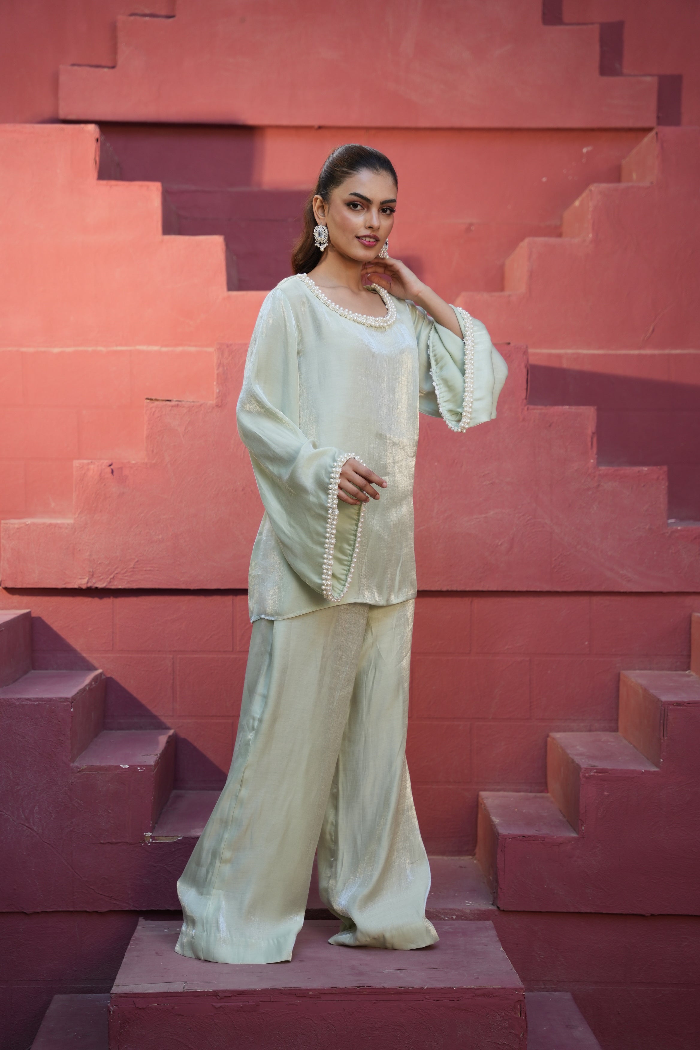 Afsana Co-ord Set - Mint