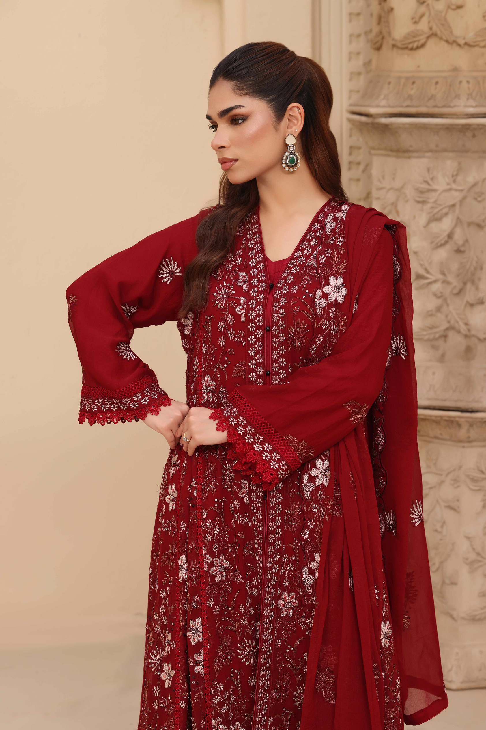 Embellished Long Freya 3 Piece Set - Scarlett