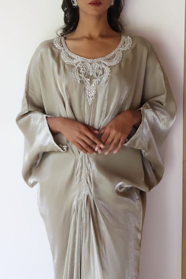 Kahali Embroidered Kaftan - Mint