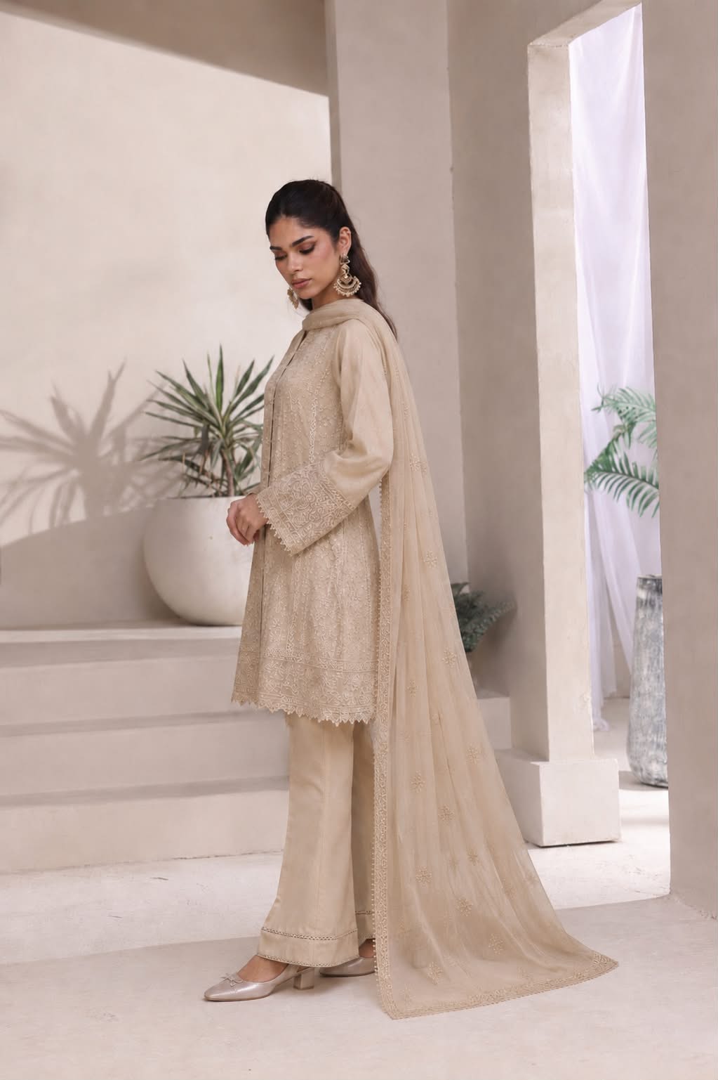 Short Freya 3 Piece Set - Warm Beige