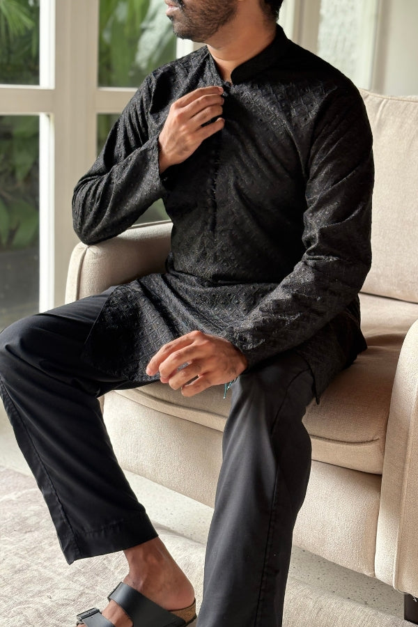 Riyad Men's Kurta - Black