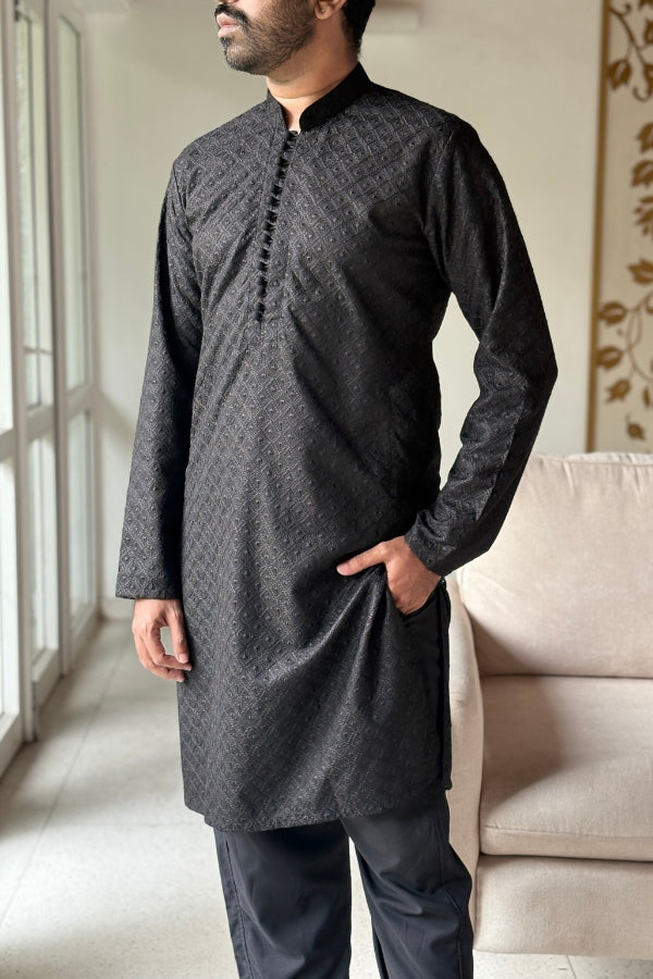 Riyad Men's Kurta - Black