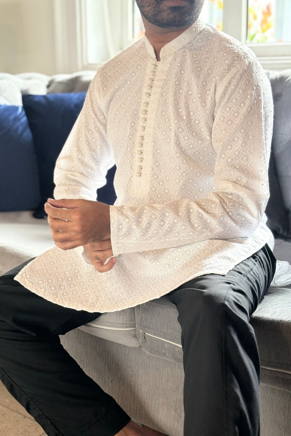 Riyad Men's Kurta - White