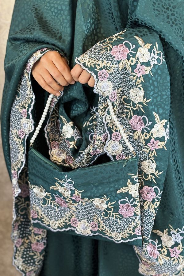 Maxi Floral Prayer Cloth - Forest Green