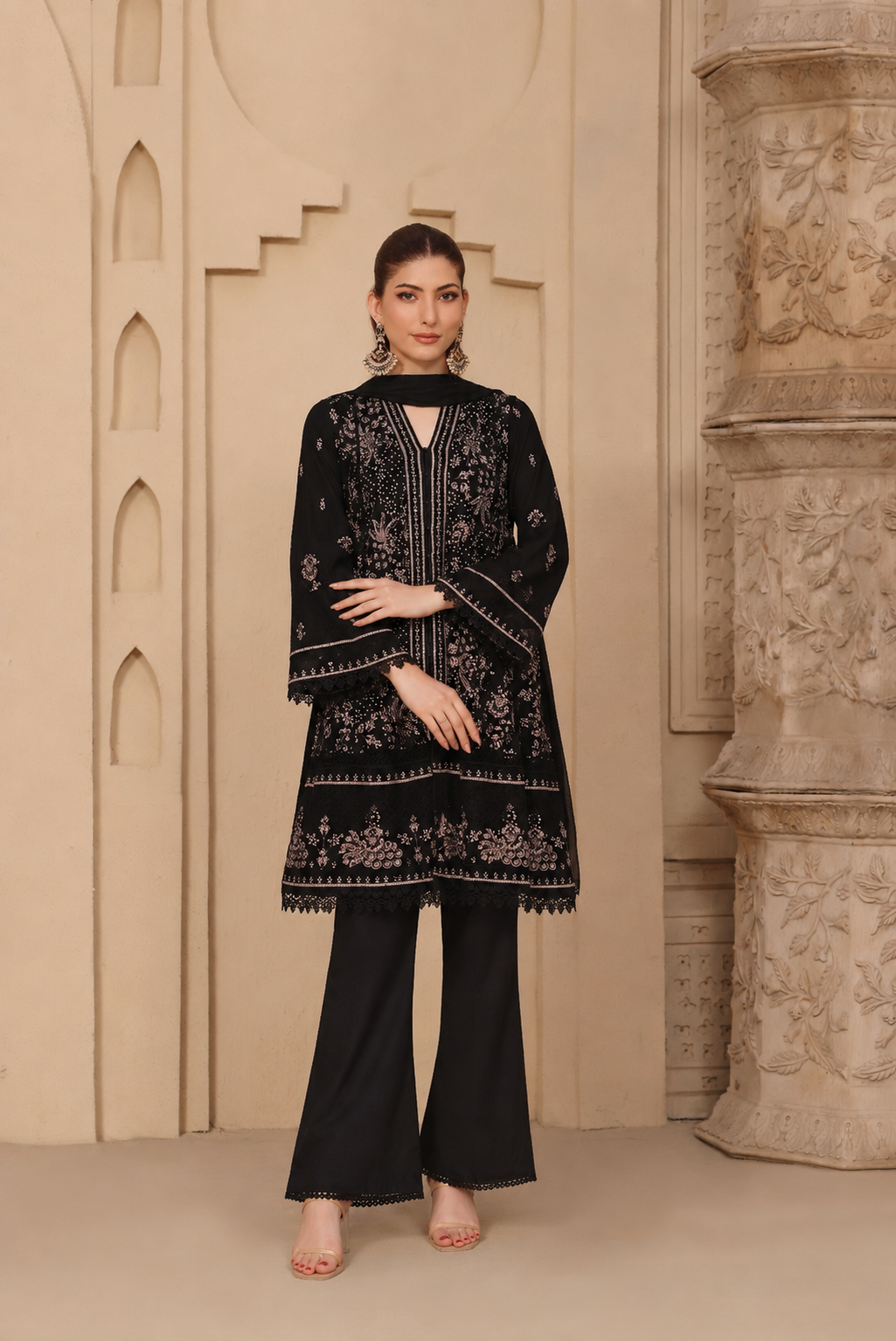 Embellished Short Freya 3 Piece Set - Black