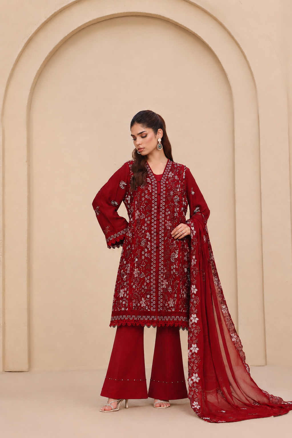 Embellished Short Freya 3 Piece Set - Scarlett