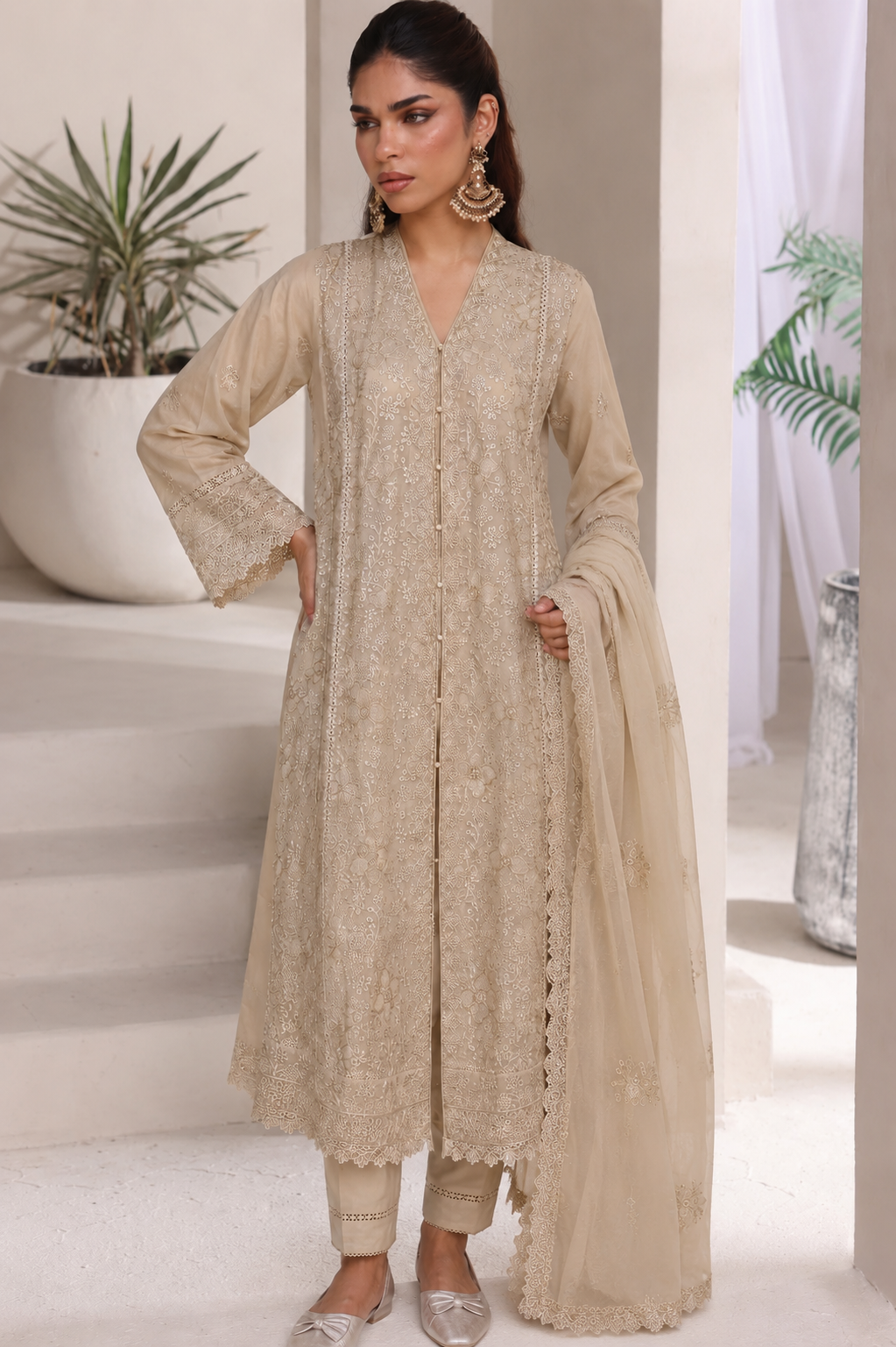 Long Freya 3 Piece Set - Warm Beige