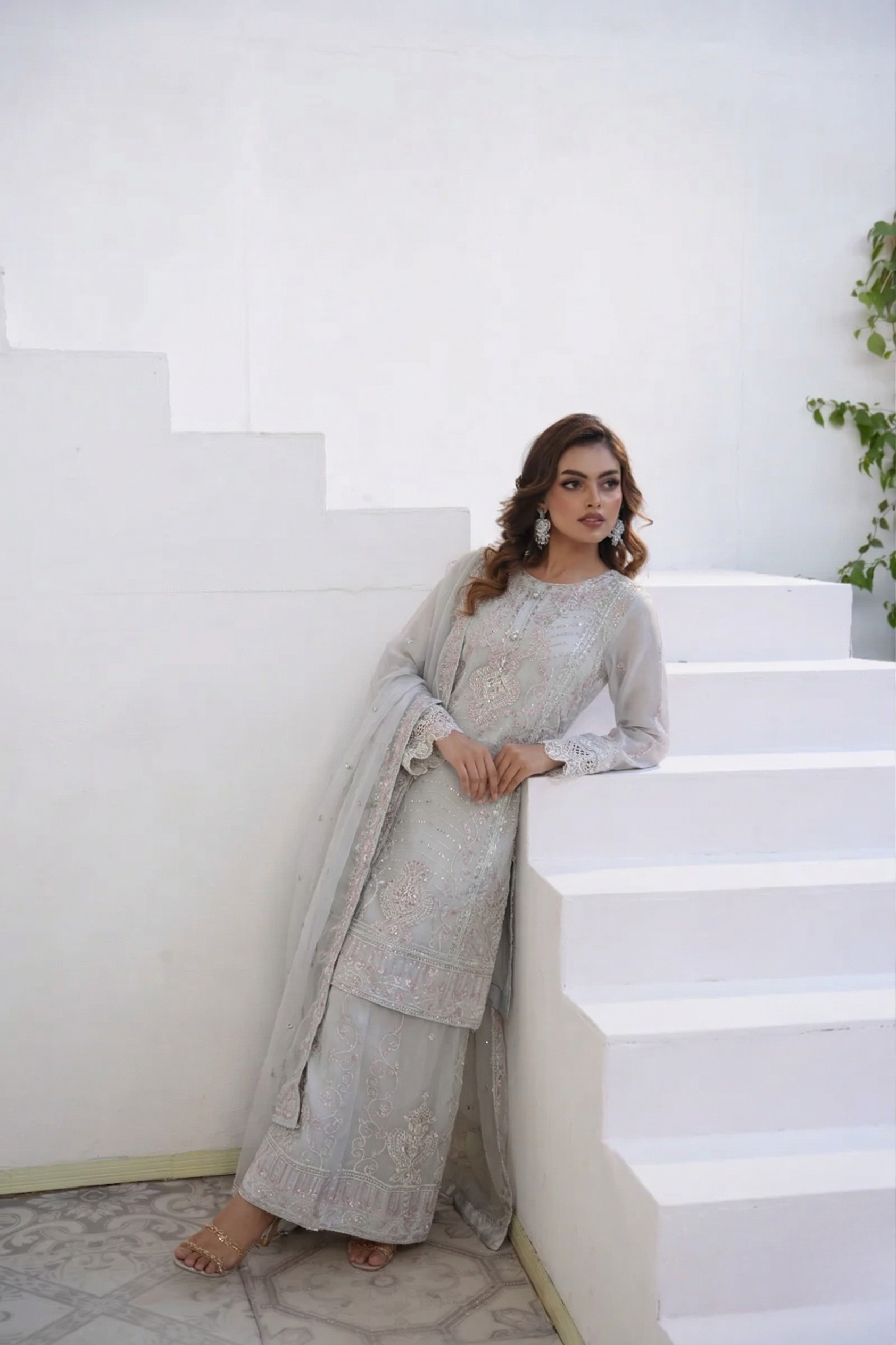 AREEBA PALAZZO - ICE BLUE