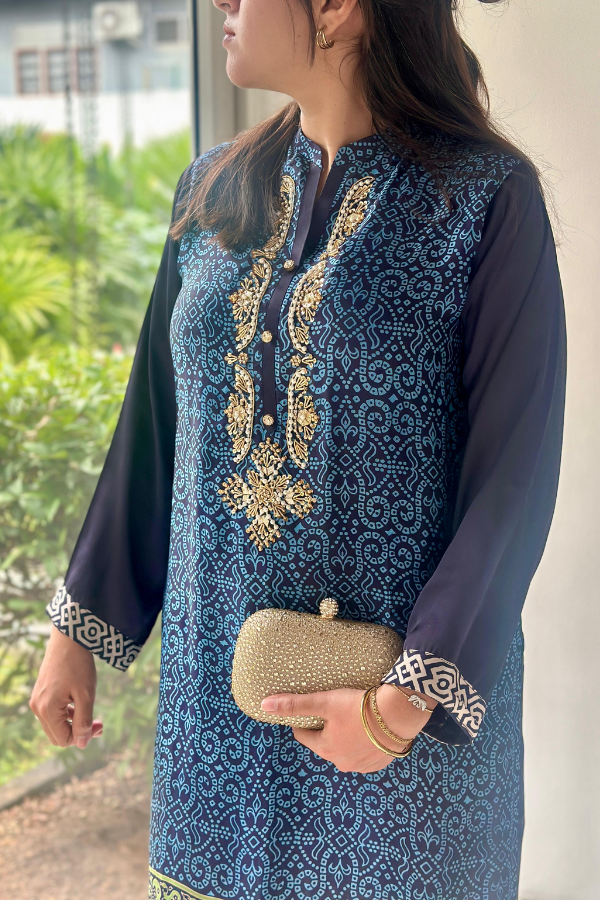 Reem Printed Kurta Blue