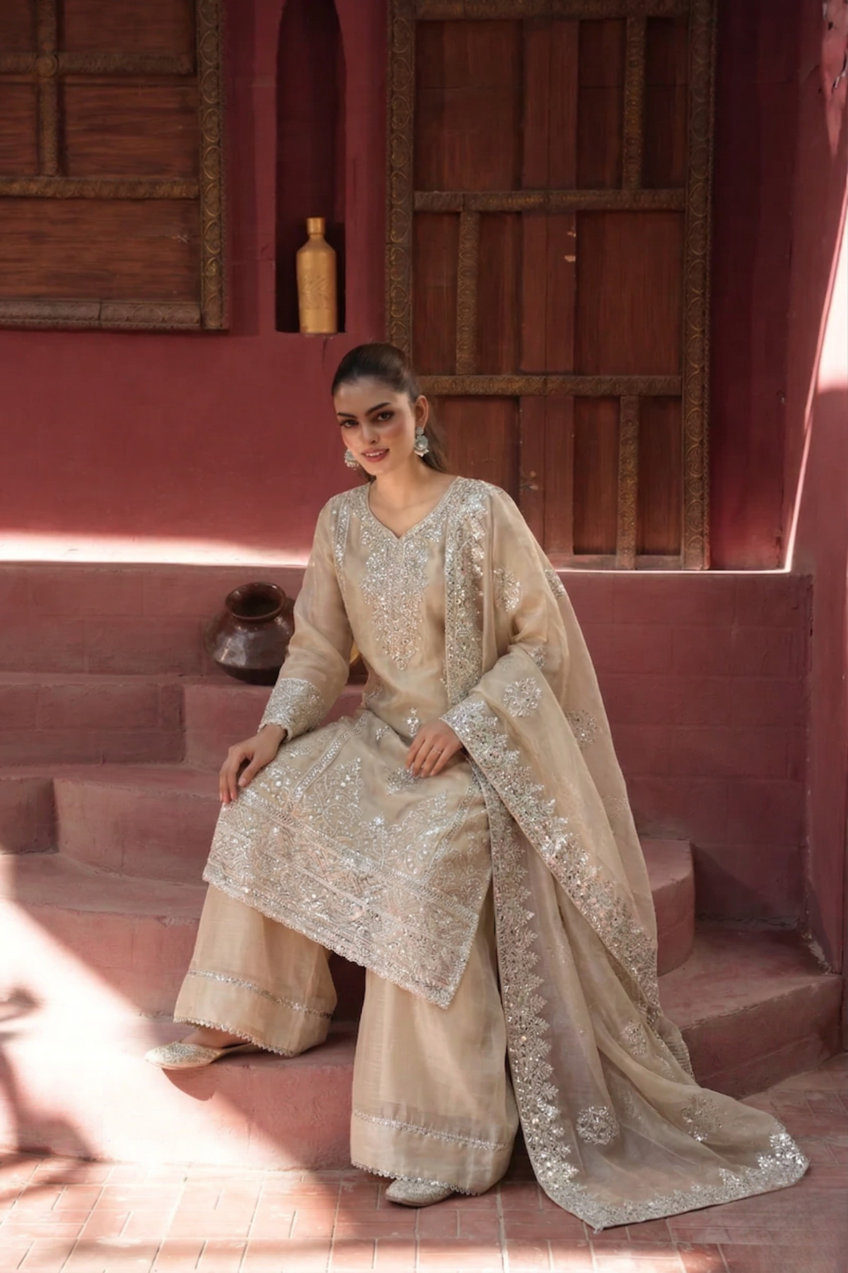 AFRA KHADI SET - IVORY