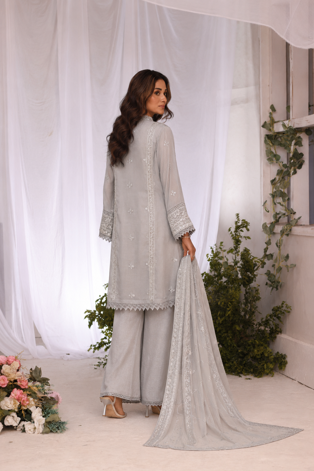 Short Freya 3 Piece Set - Grey