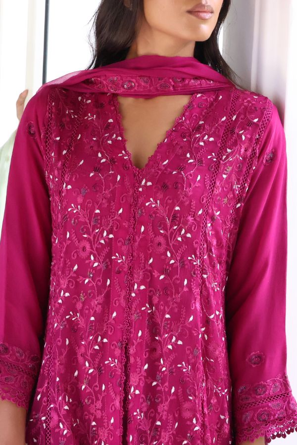 Short Freya 3 Piece Set - Fuschia