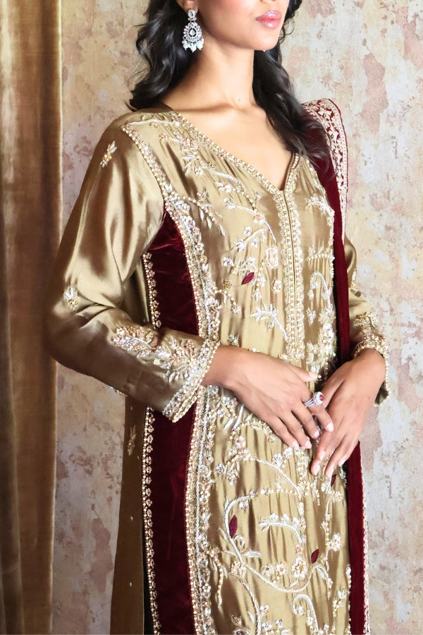 Maroon & Gold High Luxe - 3 piece set