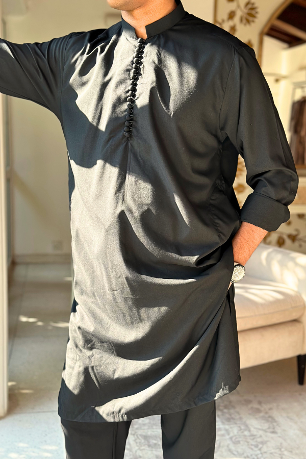 Zarrar Kurta Pants - Black