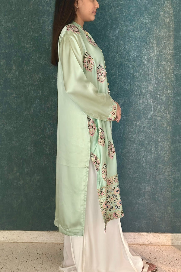 Reem Printed Kurta Pistachio