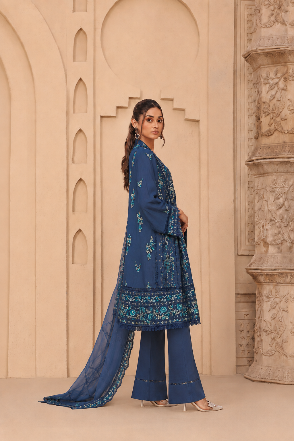 Embellished Short Freya 3 Piece Set - Cobalt Blue