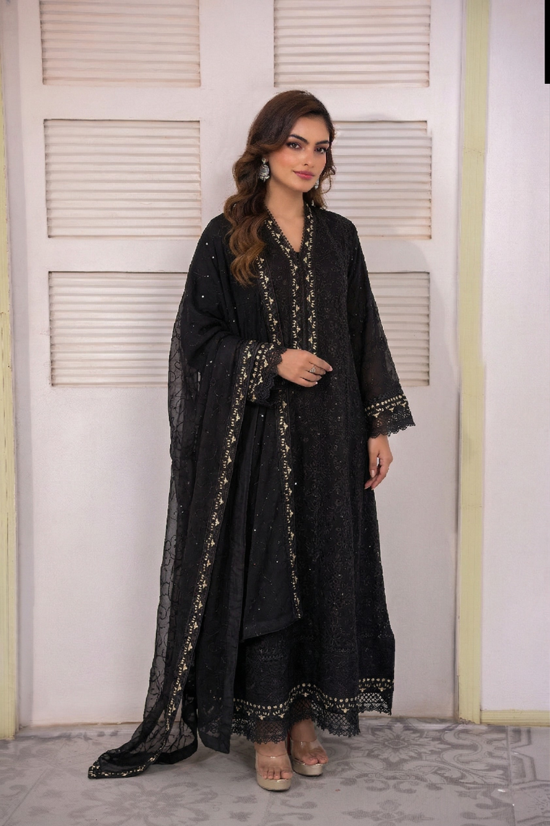 LONG FREYA LACE - BLACK