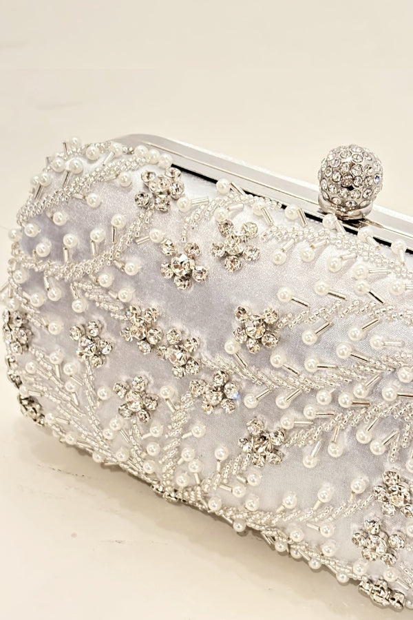 Silk Capsule Clutch - Ash and Silver