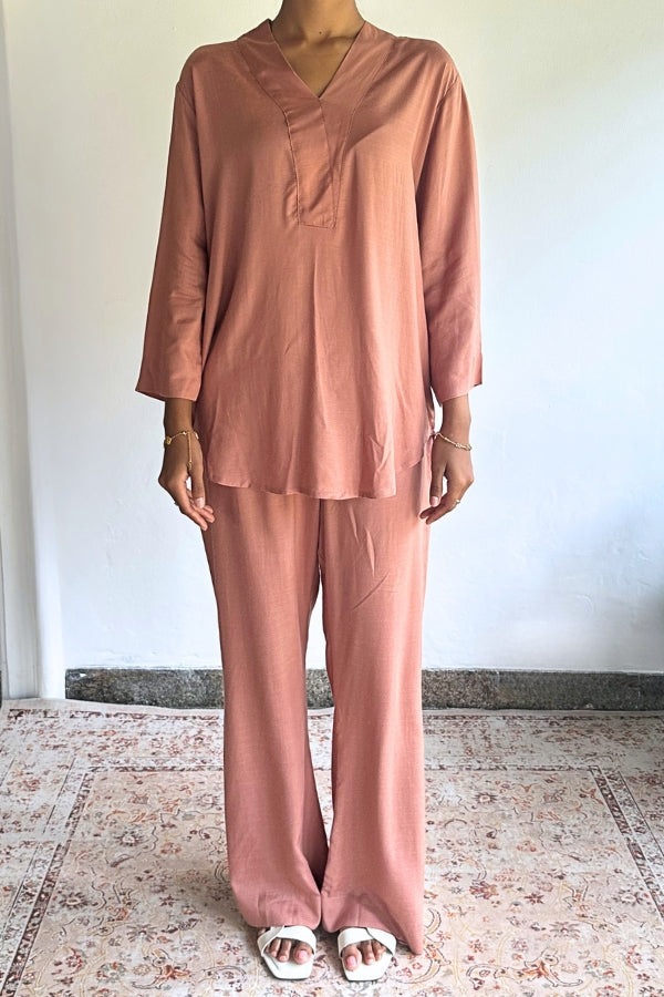 Malisa Co-Ord Set - Tea Pink