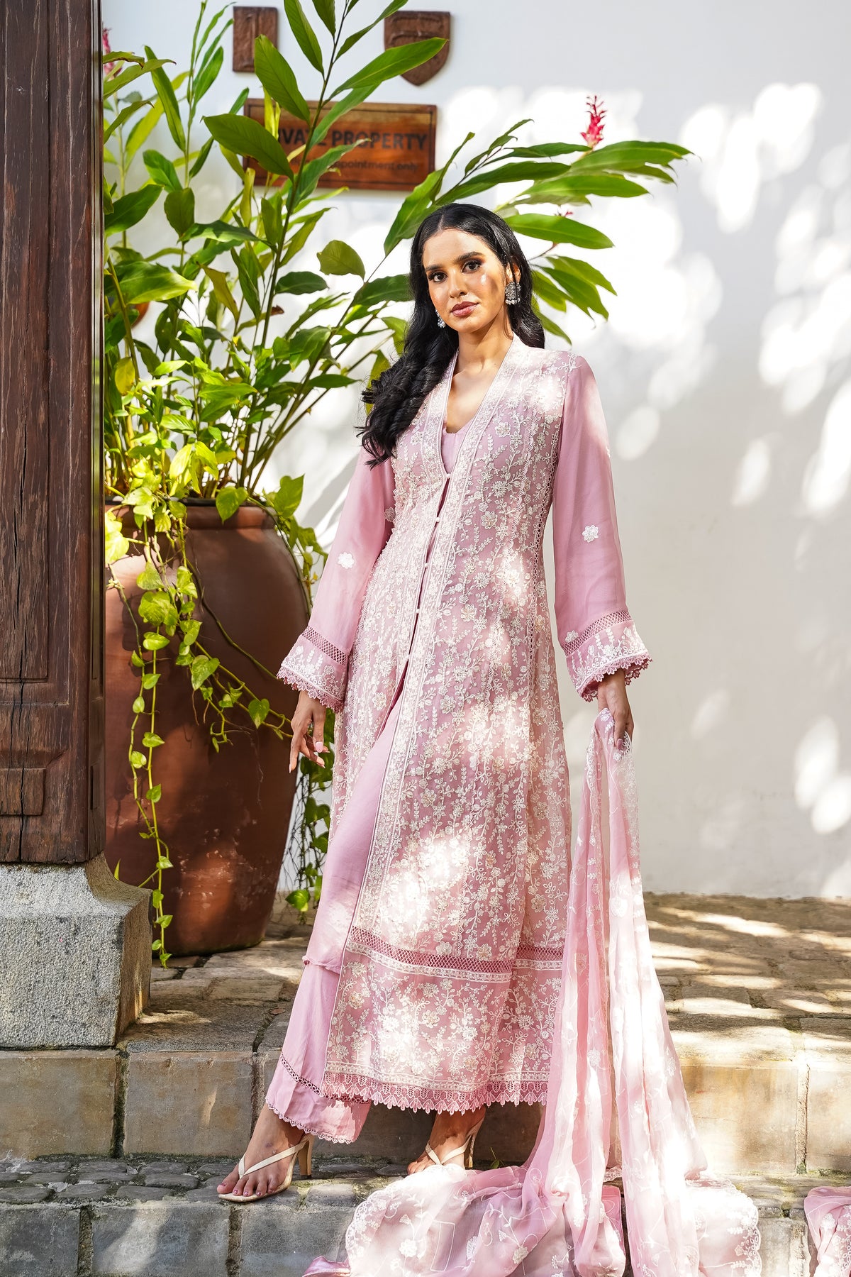 Embellished Long Freya 3 Piece Set - Tea Pink