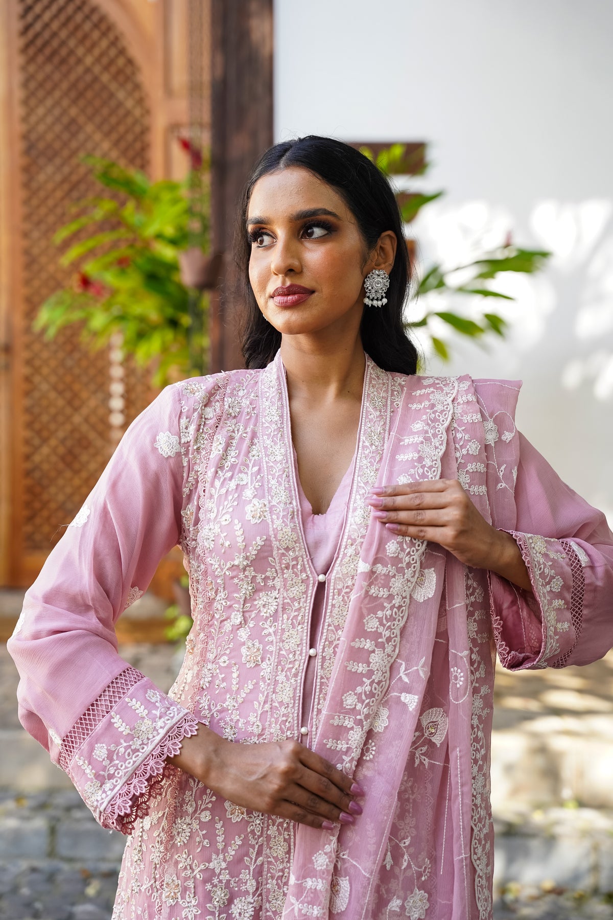 Embellished Long Freya 3 Piece Set - Tea Pink