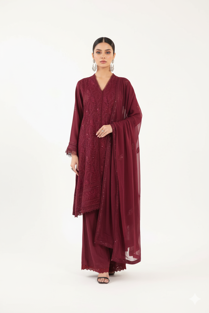 Abeer 3 Piece Set Maroon