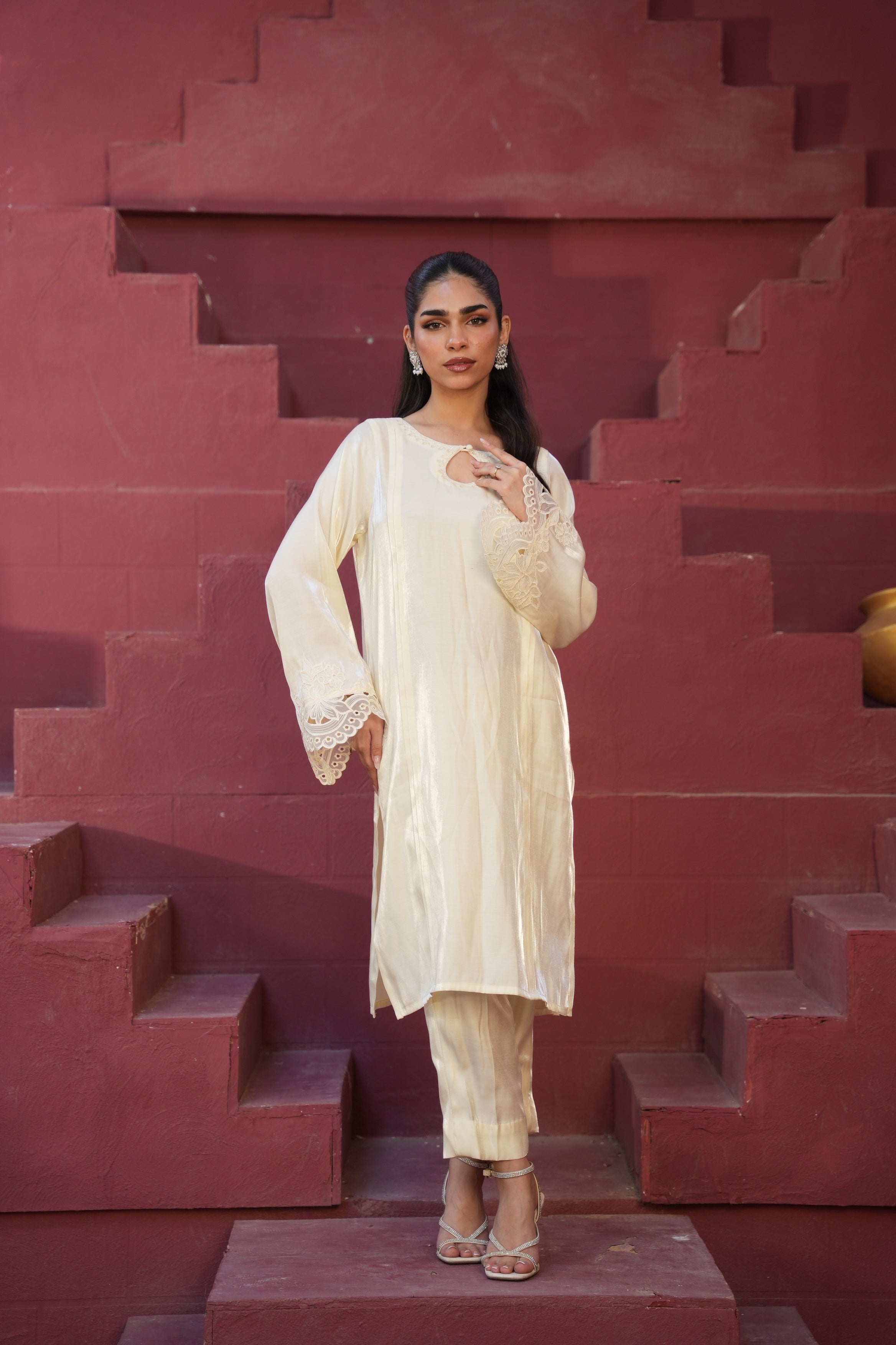Afsana Co-ord Set - Cream