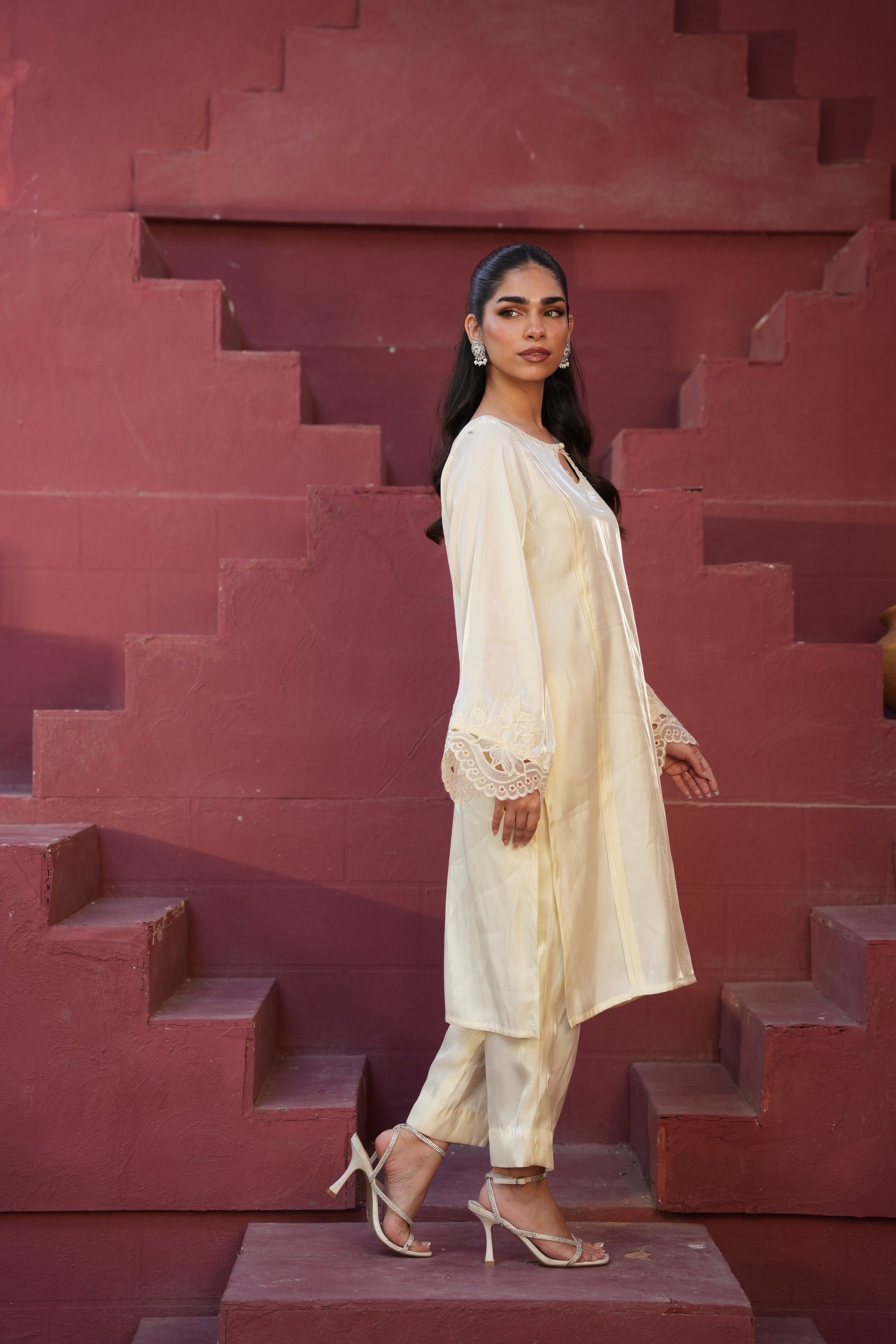 Afsana Co-ord Set - Cream