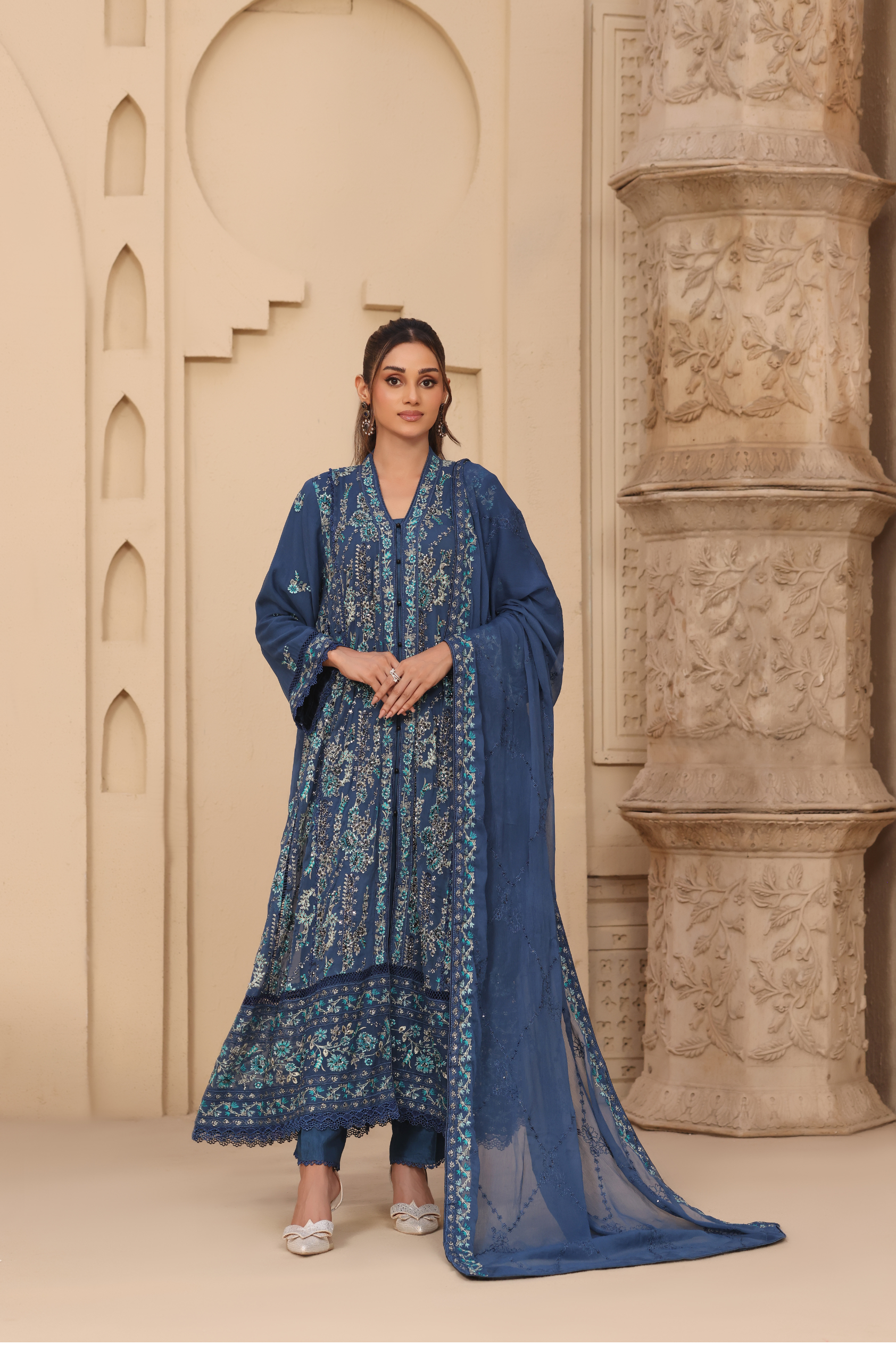 Embellished Long Freya 3 Piece Set - Cobalt Blue