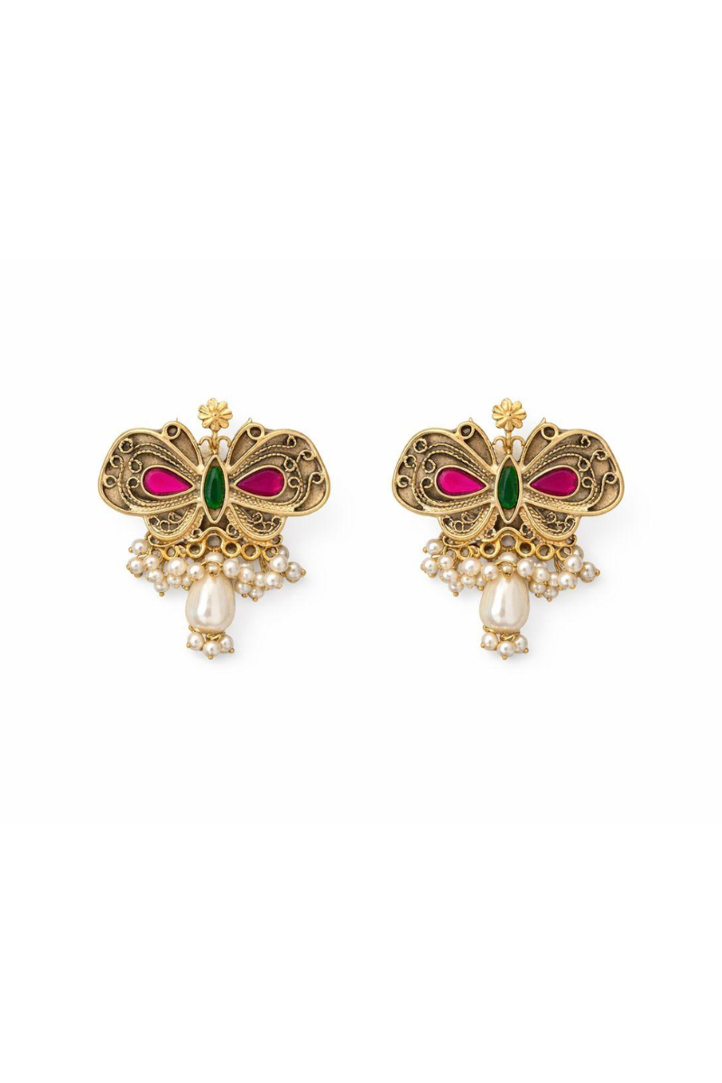 Butterfly Shaped Pearl Earrings