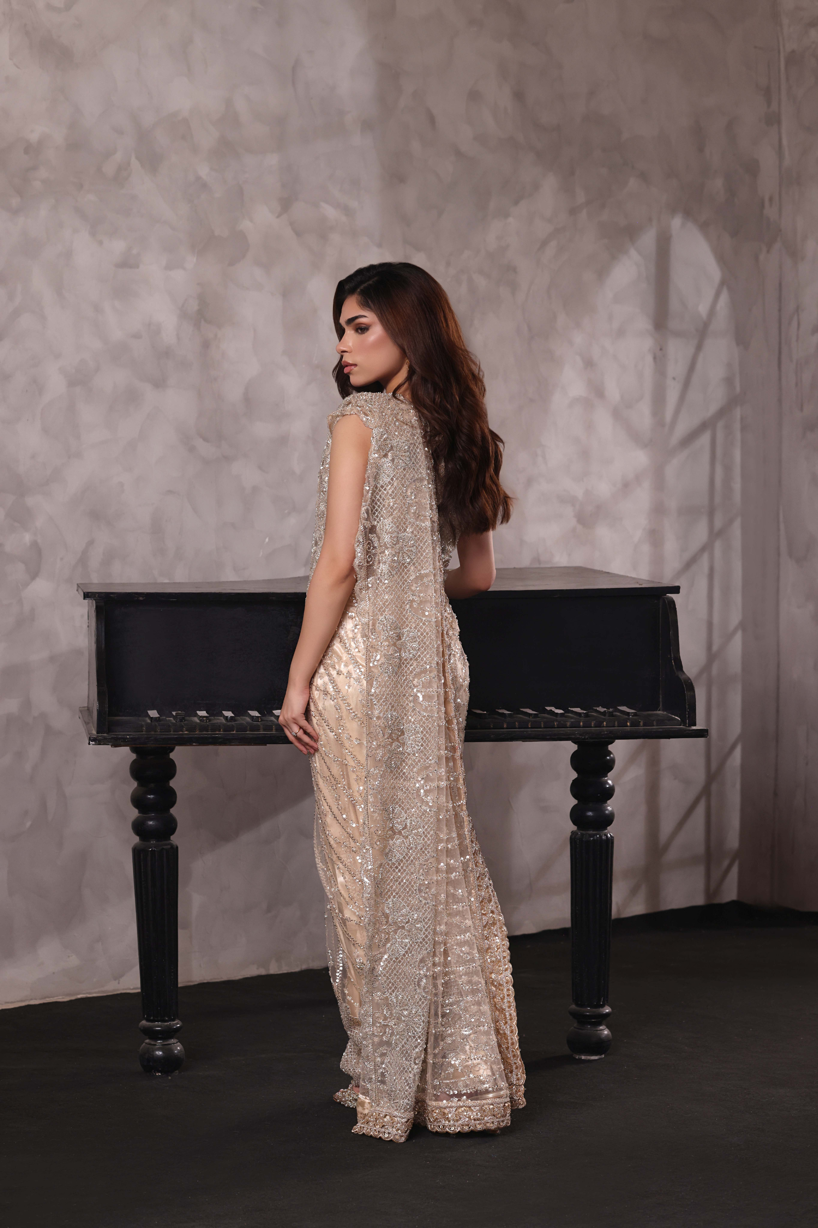 Ameena Saree Champagne