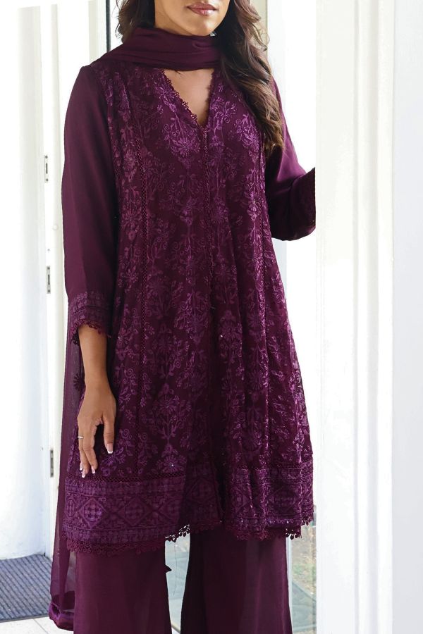 Short Freya 3 Piece Set - Plum