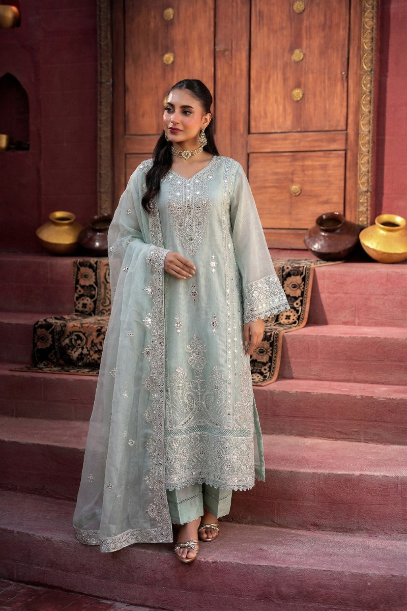 AFRA KHADI SET - ICE BLUE