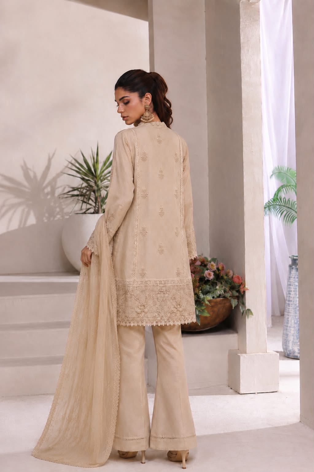 Short Freya 3 Piece Set - Warm Beige